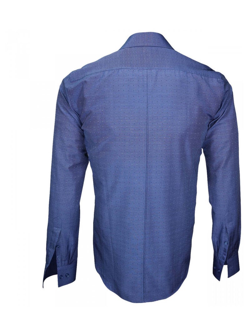 Chemise homme tissu armurée coupe cintrée ARCHWAY Andrew Mac Allister Bleu indigo , 45 Indigo - Kiabi