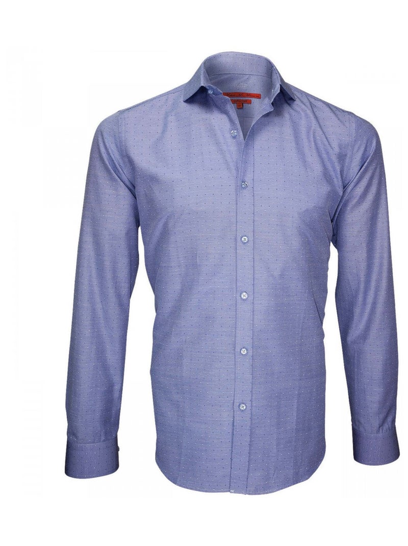 Chemise homme tissu armurée coupe cintrée ARCHWAY Andrew Mac Allister Bleu indigo , 45 Indigo - Kiabi