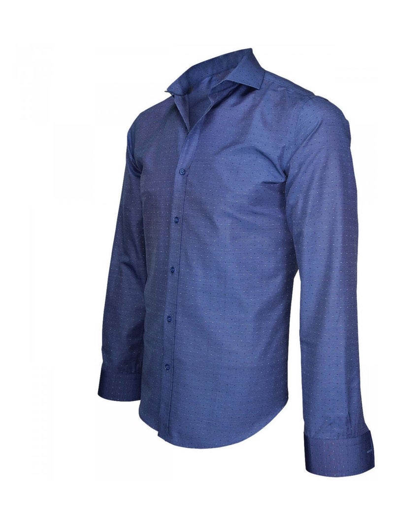 Chemise homme tissu armurée coupe cintrée ARCHWAY Andrew Mac Allister Bleu marine , 41 Bleu marine - Kiabi