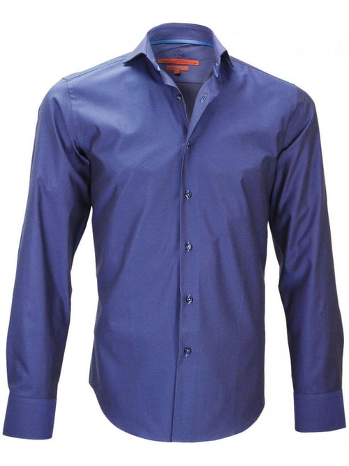 Chemise homme tissu armurée coupe cintrée HOOD Andrew Mac Allister Bleu , 40 - Kiabi