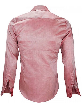 Chemise homme tissu armurée coupe cintrée HOOD Andrew Mac Allister Rouge , 39