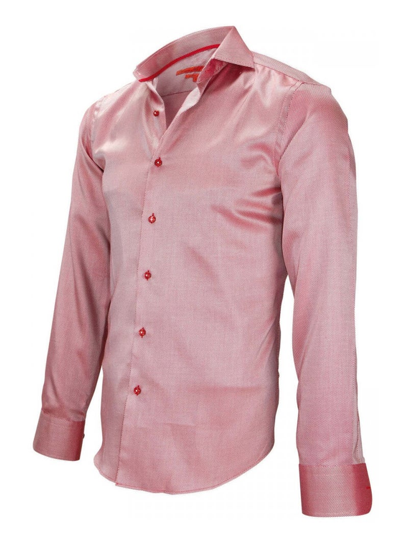 Chemise homme tissu armurée coupe cintrée HOOD Andrew Mac Allister Rouge , 42 Rouge - Kiabi