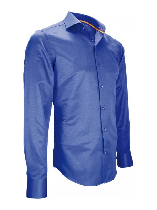 Chemise homme tissu armurée coupe cintrée SAPHIRE Emporio balzani Bleu , 39 - Kiabi