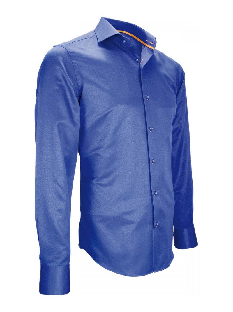 Chemise homme tissu armurée coupe cintrée SAPHIRE Emporio balzani Bleu , 39 Bleu - Kiabi