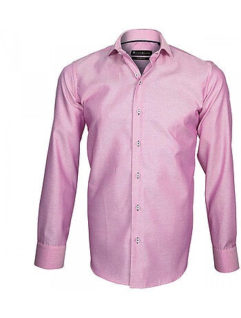 Chemise homme tissu armurée coupe cintrée SETTIMO Emporio balzani Rose , 41