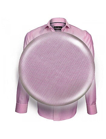Chemise homme tissu armurée coupe cintrée SETTIMO Emporio balzani Rose , 41