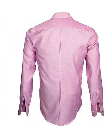 Chemise homme tissu armurée coupe cintrée SETTIMO Emporio balzani Rose , 41