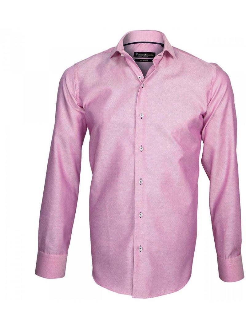 Chemise homme tissu armurée coupe cintrée SETTIMO Emporio balzani Rose , 41 Rose - Kiabi