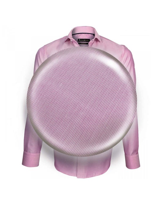 Chemise homme tissu armurée coupe cintrée SETTIMO Emporio balzani Rose , 41 - Kiabi