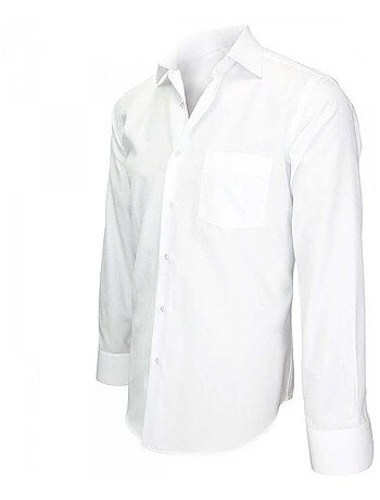 Chemise homme tissu armurée coupe droite BUSINESS Andrew Mac Allister Blanc , Blanc , 41