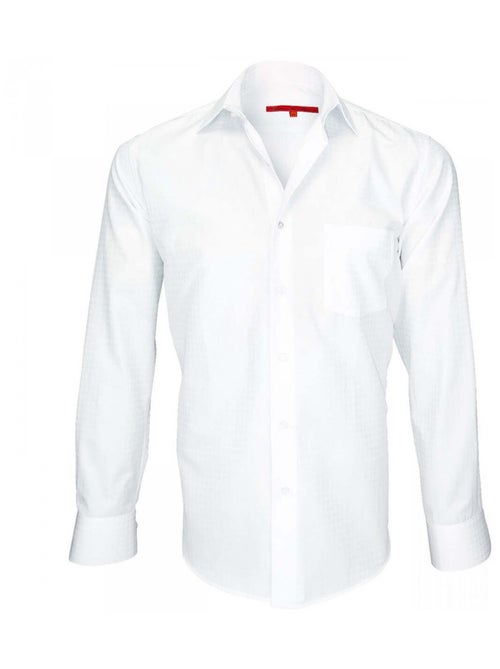 Chemise homme tissu armurée coupe droite BUSINESS Andrew Mac Allister Blanc , Blanc , 41 - Kiabi