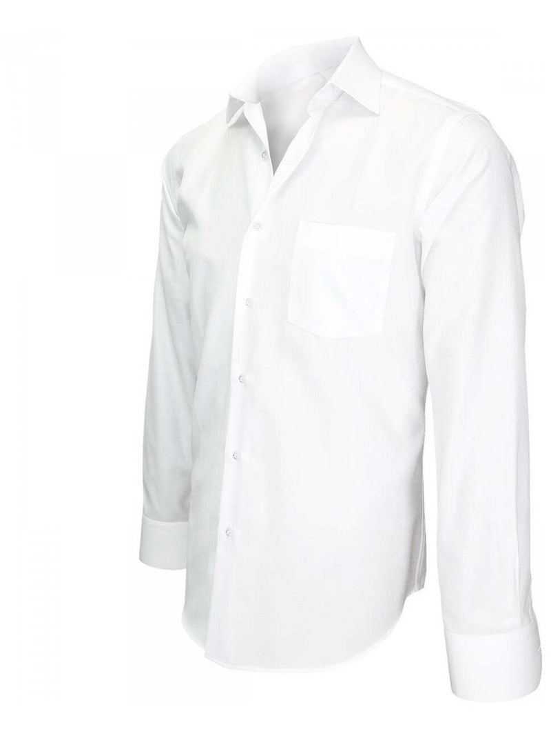 Chemise homme tissu armurée coupe droite BUSINESS Andrew Mac Allister Blanc , Blanc , 41 Blanc Blanc - Kiabi