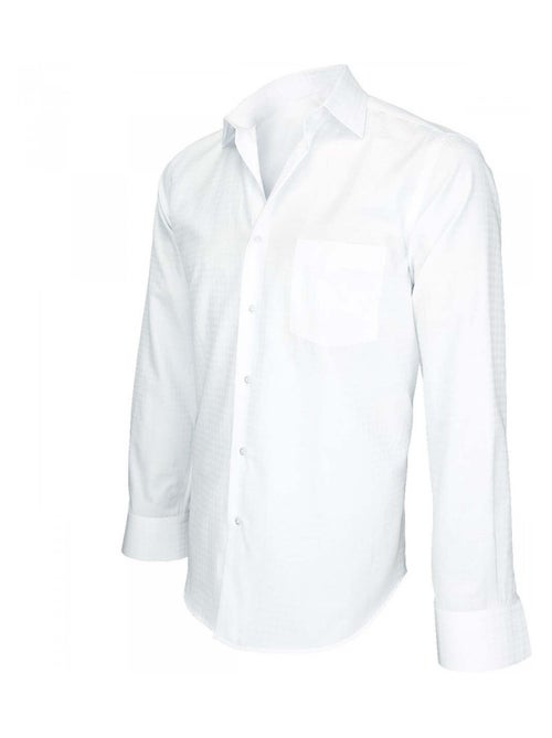 Chemise homme tissu armurée coupe droite BUSINESS Andrew Mac Allister Blanc , Blanc , 41 - Kiabi