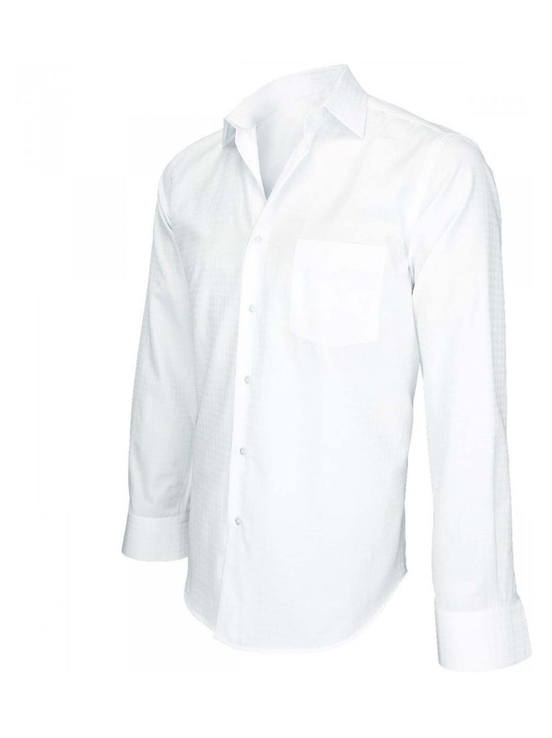 Chemise homme tissu armurée coupe droite BUSINESS Andrew Mac Allister Blanc , Blanc , 41 Blanc Blanc - Kiabi
