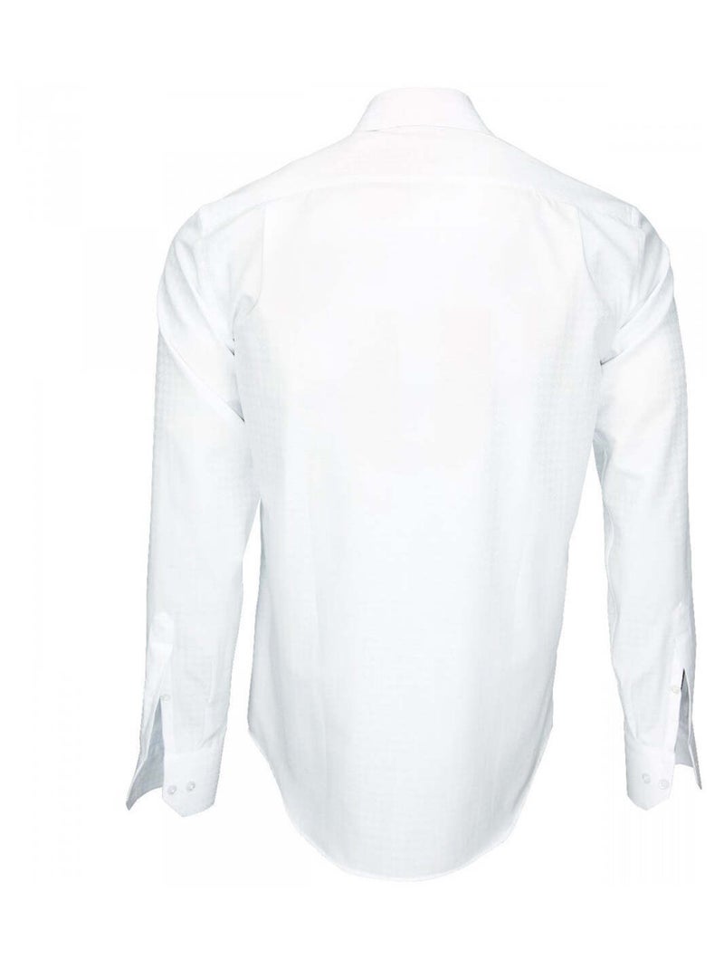 Chemise homme tissu armurée coupe droite BUSINESS Andrew Mac Allister Blanc , Blanc , 41 Blanc Blanc - Kiabi