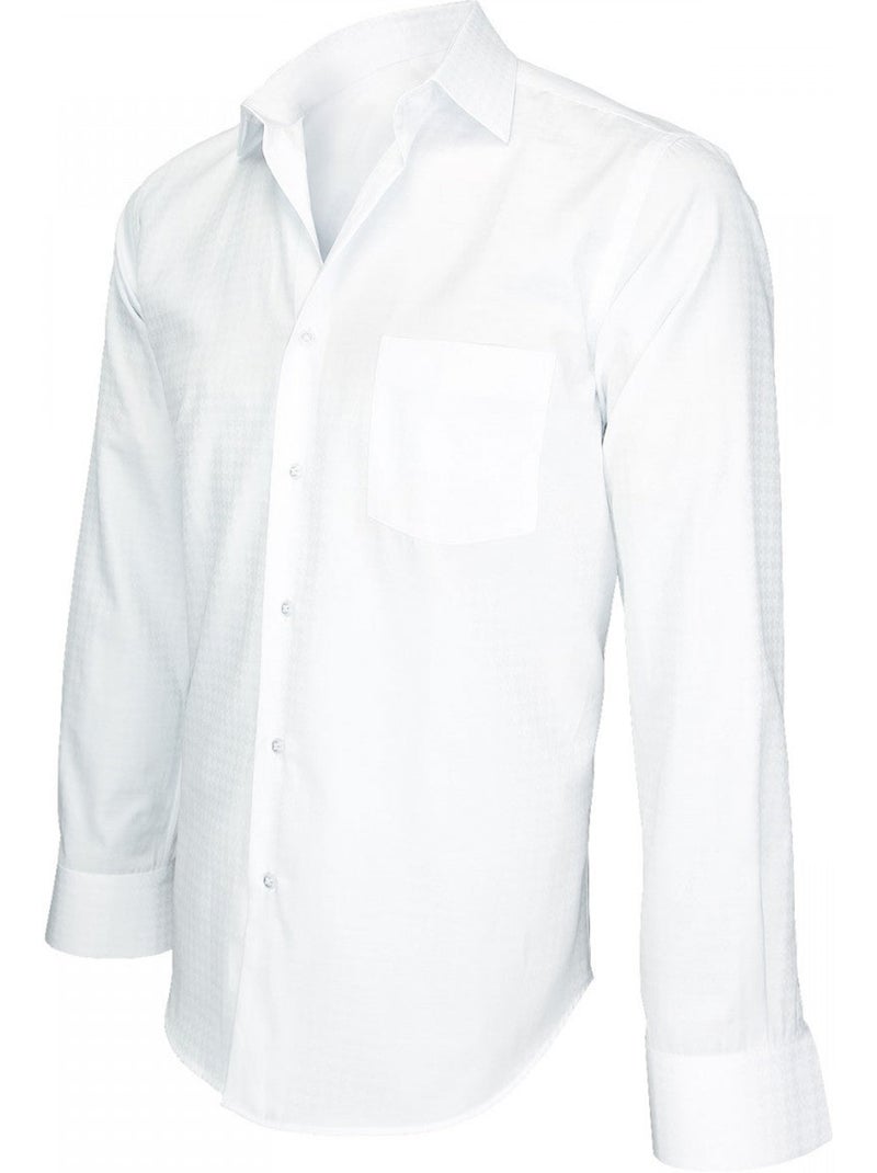 Chemise homme tissu armurée coupe droite BUSINESS Andrew Mac Allister Blanc - Kiabi