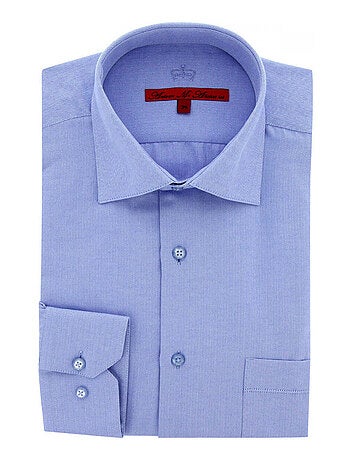 Chemise homme tissu chevron coupe droite CLARON Andrew Mac Allister Bleu , 39