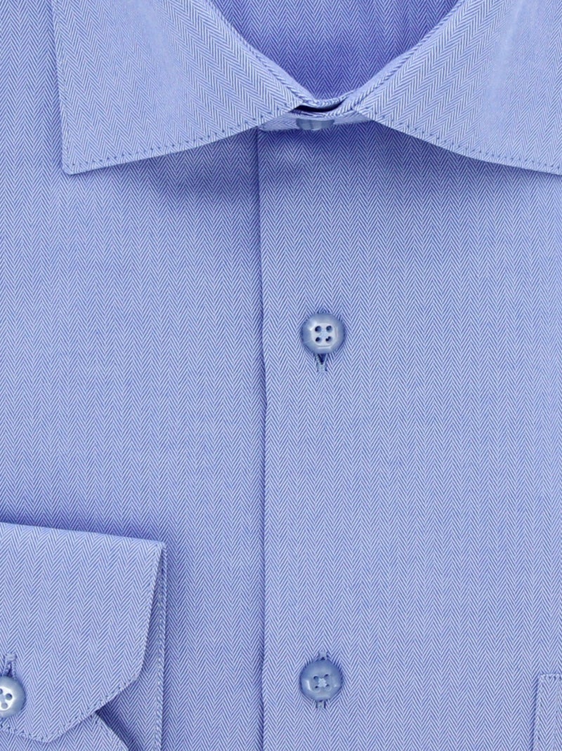 Chemise homme tissu chevron coupe droite CLARON Andrew Mac Allister Bleu - Kiabi