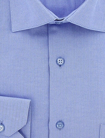 Chemise homme tissu chevron coupe droite CLARON Andrew Mac Allister Bleu , 39