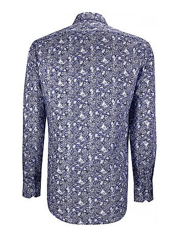 Chemise homme tissu imprimé coupe cintrée CASHMO Emporio balzani Bleu , Rouge , Blanc , 40