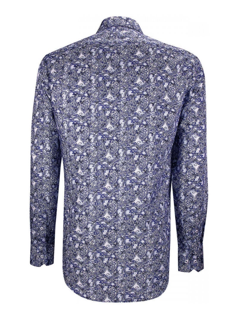 Chemise homme tissu imprimé coupe cintrée CASHMO Emporio balzani Bleu - Kiabi