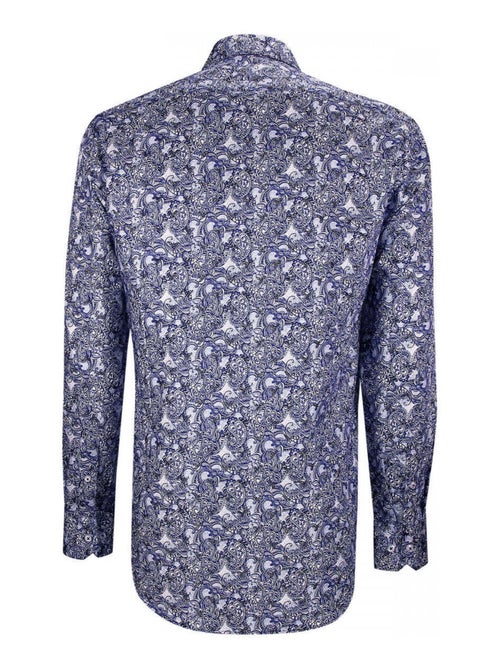 Chemise homme tissu imprimé coupe cintrée CASHMO Emporio balzani Bleu , Rouge , Blanc , 40 - Kiabi