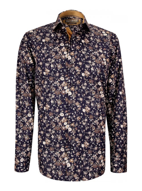 Chemise homme tissu imprimé coupe cintrée FIORA Emporio balzani Bleu , 42 - Kiabi