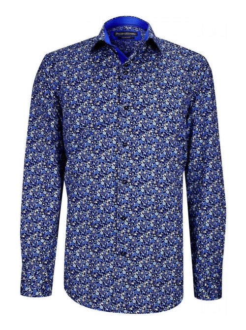 Chemise homme tissu imprimé coupe cintrée FIORA Emporio balzani Bleu , 42 - Kiabi
