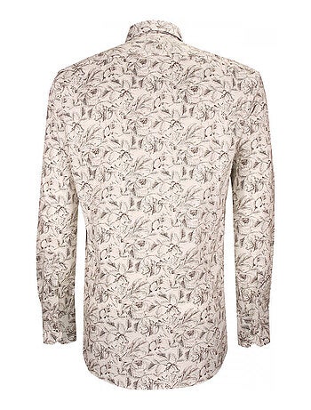 Chemise homme tissu imprimé coupe cintrée FOGLIO Emporio balzani Blanc , 39