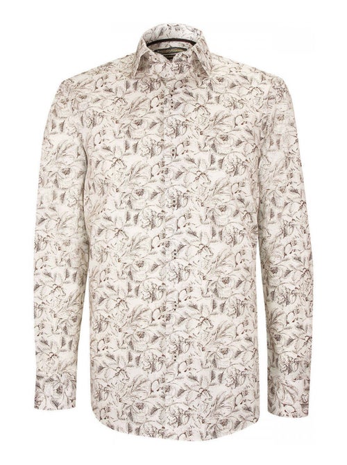 Chemise homme tissu imprimé coupe cintrée FOGLIO Emporio balzani Blanc , 39 - Kiabi