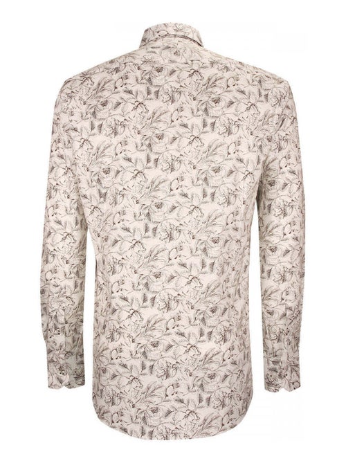 Chemise homme tissu imprimé coupe cintrée FOGLIO Emporio balzani Blanc , 39 - Kiabi
