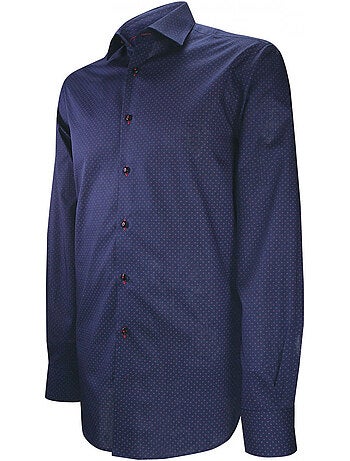 Chemise homme tissu imprimé coupe droite BLUEINK Andrew Mac Allister