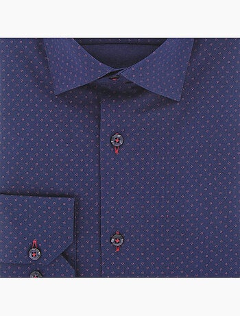 Chemise homme tissu imprimé coupe droite BLUEINK Andrew Mac Allister