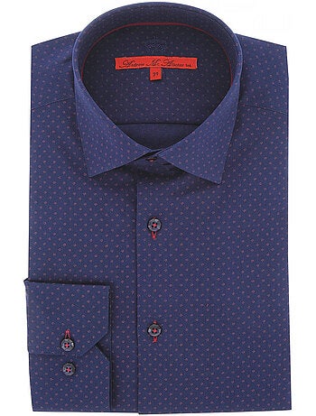 Chemise homme tissu imprimé coupe droite BLUEINK Andrew Mac Allister
