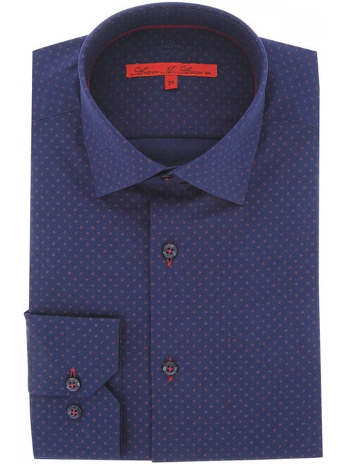 Chemise homme tissu imprimé coupe droite BLUEINK Andrew Mac Allister - Kiabi