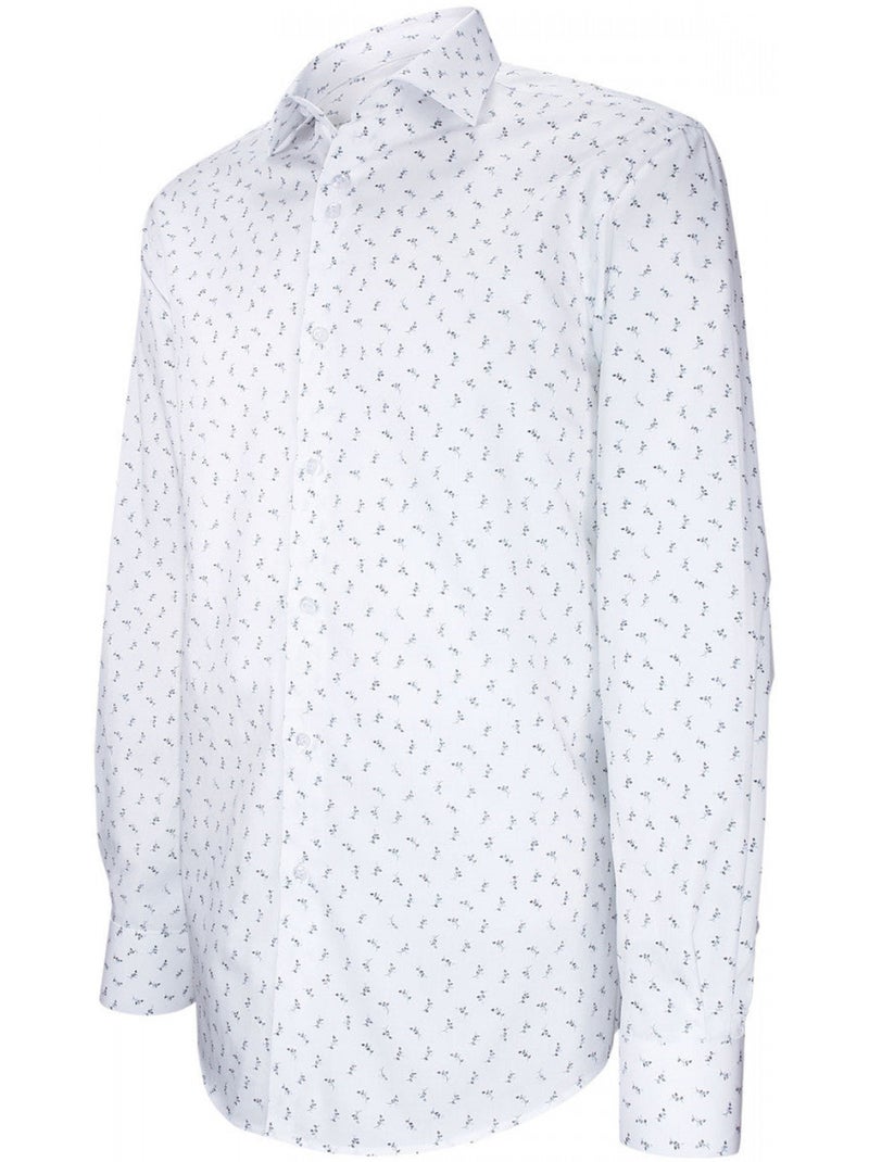 Chemise homme tissu imprimé coupe droite FANCARO Emporio balzani Blanc Bleu - Kiabi
