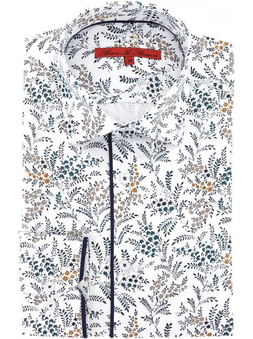 Chemise homme tissu imprimé fleuri coupe droite FLOWEAR Andrew Mac Allister - Kiabi