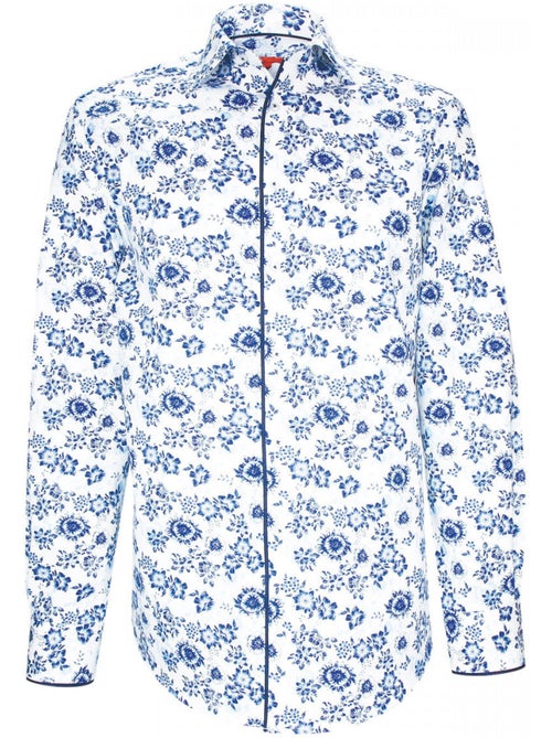 Chemise homme tissu imprimé fleuri coupe droite FLOWERED Andrew Mac Allister - Kiabi