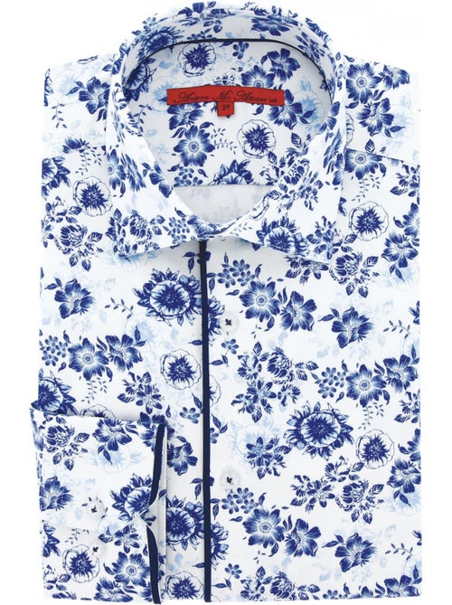 Chemise homme tissu imprimé fleuri coupe droite FLOWERED Andrew Mac Allister - Kiabi