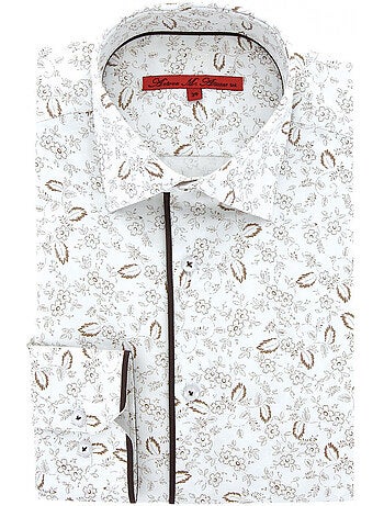 Chemise homme tissu imprimé fleuri coupe droite FLOWLEAF Andrew Mac Allister