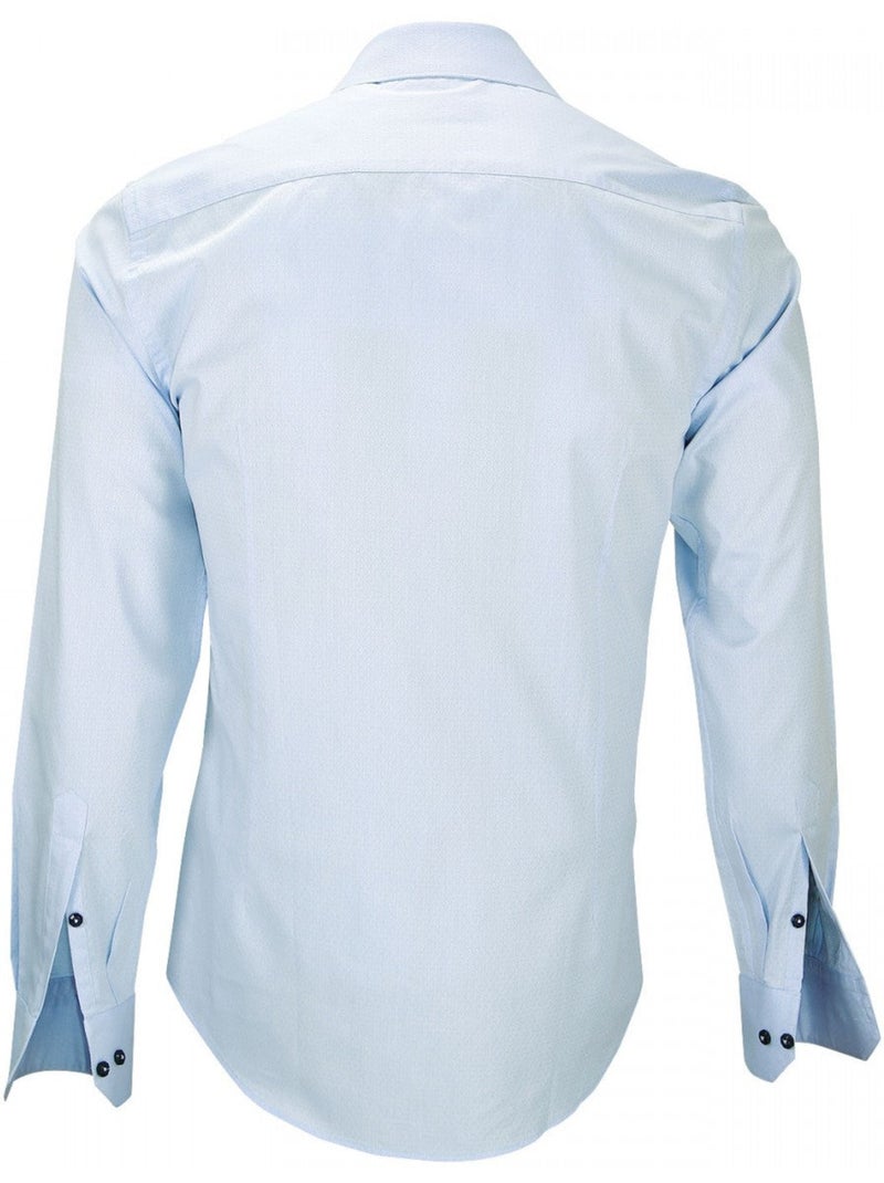 Chemise homme tissu jacquard coupe cintrée FIORI2 Emporio balzani Bleu - Kiabi