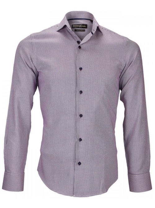 Chemise homme tissu jacquard coupe cintrée FIORI2 Emporio balzani Violet , 41 - Kiabi