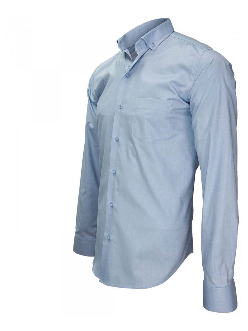 Chemise homme tissu pinpoint coupe cintrée PRESTIGE Emporio balzani Bleu clair , 42 Bleu clair - Kiabi