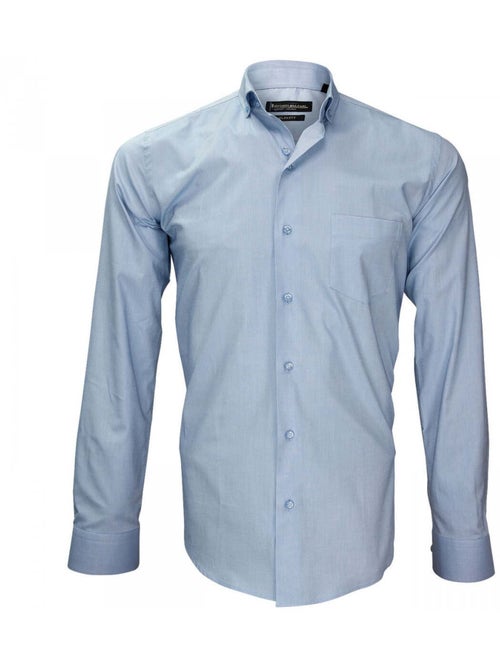 Chemise homme tissu pinpoint coupe cintrée PRESTIGE Emporio balzani Bleu clair , 43 - Kiabi