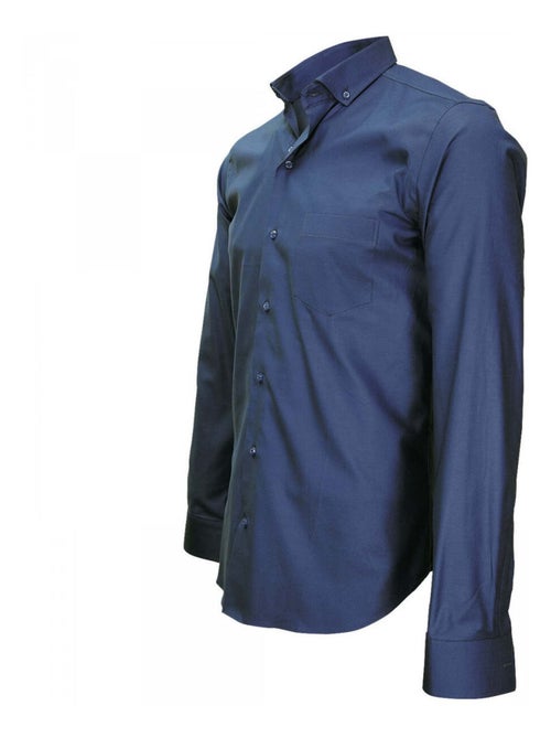 Chemise homme tissu pinpoint coupe cintrée PRESTIGE Emporio balzani Bleu marine , 38 - Kiabi