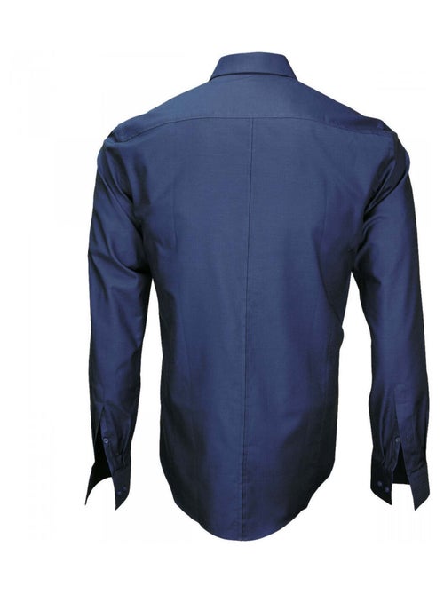 Chemise homme tissu pinpoint coupe cintrée PRESTIGE Emporio balzani Bleu nuit , 44 - Kiabi