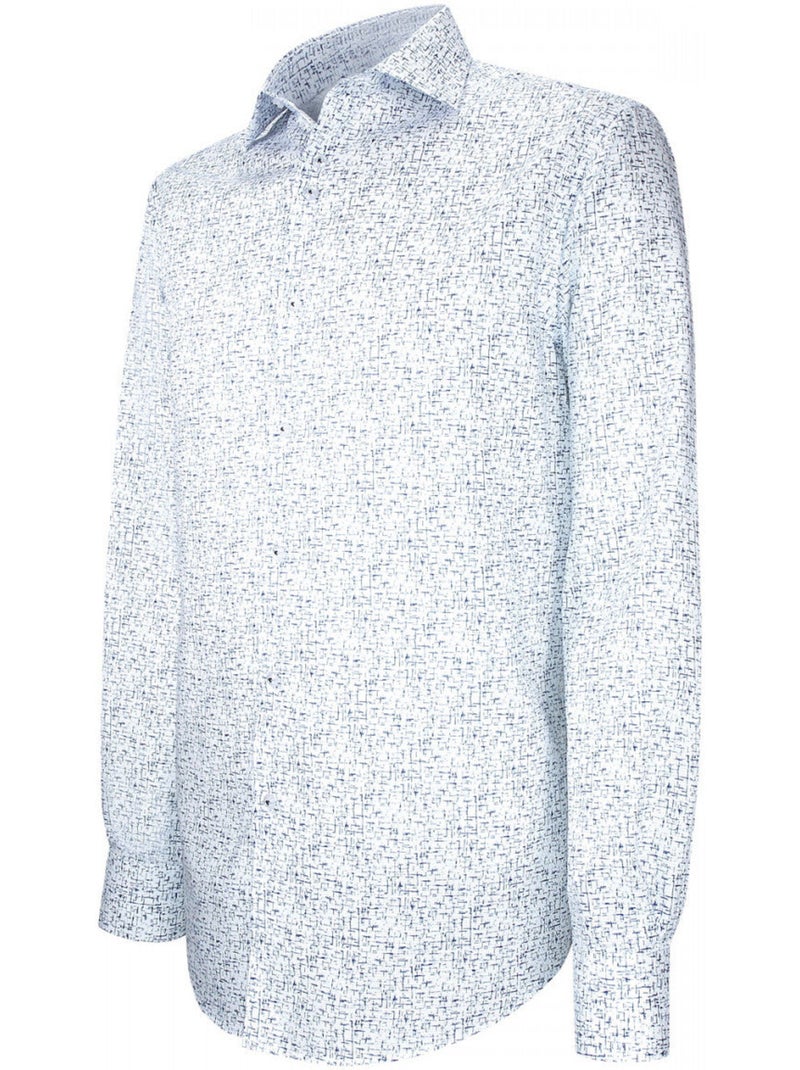 Chemise homme tissu structuré à motifs coupe droite STRUCO Emporio balzani Blanc Bleu - Kiabi