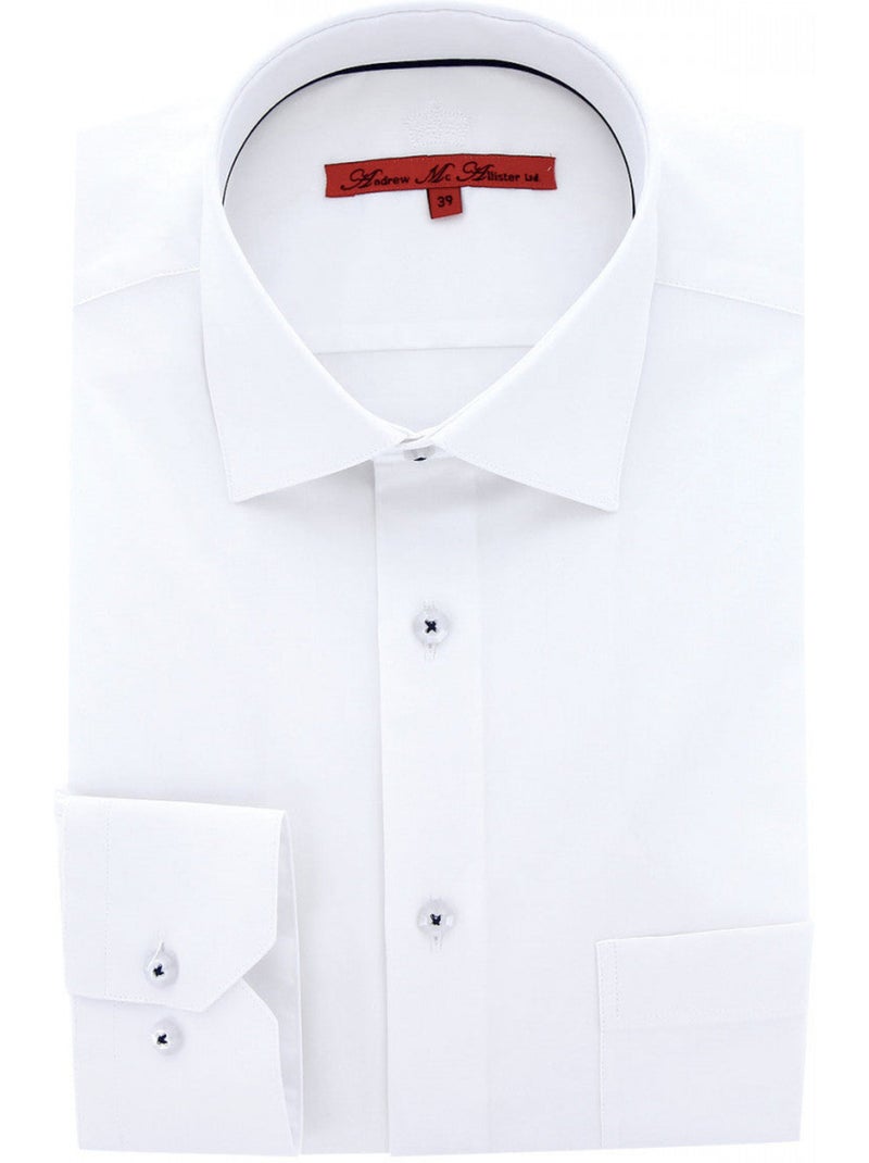 Chemise homme tissu uni coupe droite TIMELESS Andrew Mac Allister Blanc - Kiabi