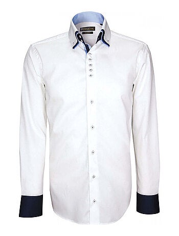 Chemise homme triple col coupe cintrée TRICOL Emporio balzani Blanc , 40