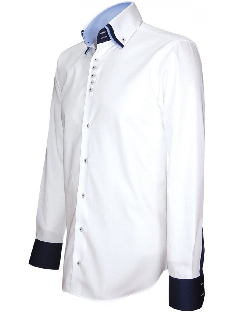 Chemise homme triple col coupe cintrée TRICOL Emporio balzani Bleu , 38 Bleu - Kiabi